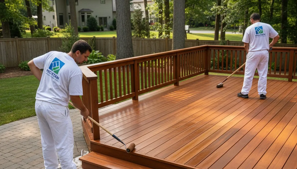 Raleigh, NC deck staining service protecting outdoor wood from humidity and sun