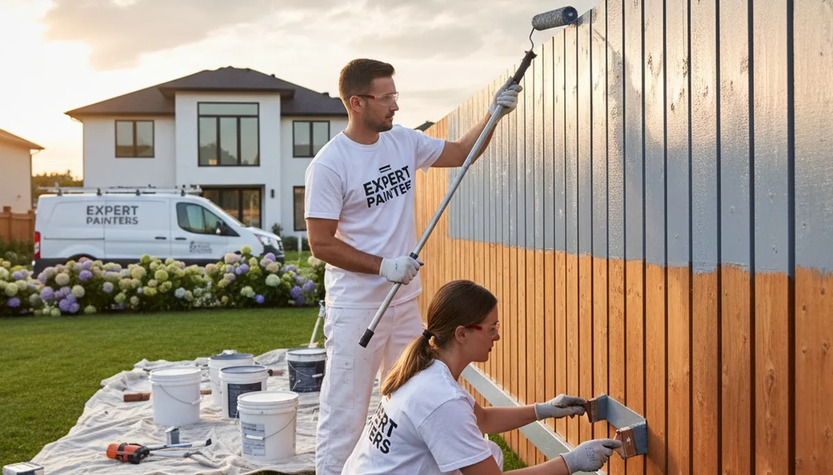 Fence painting in Raleigh, NC by Raleigh Paint Pros using durable exterior coating